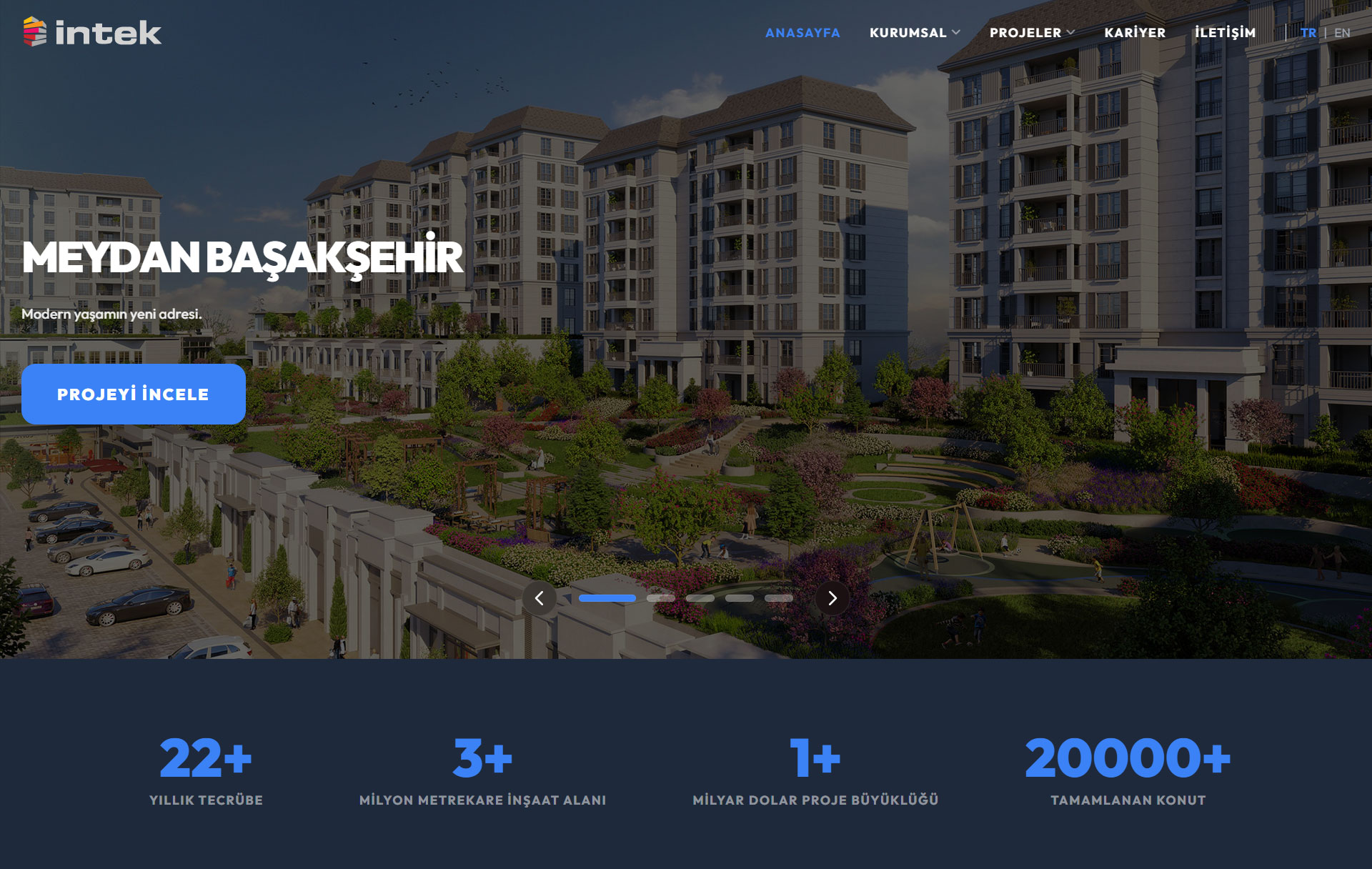 İntek Konut Kurusal Web Sitesi Görseli